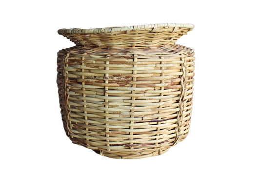 Hand Woven Round Basket with Flared Rim (Pickup Only)