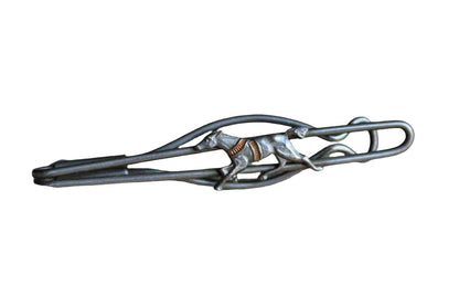 Silver Tie Clip with Racing Horse Accent