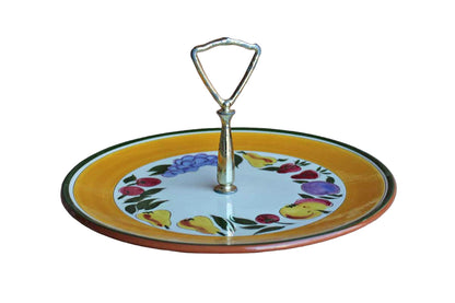 Stangl Pottery (New Jersey, USA) Round Ceramic Tidbit Tray Decorated with Painted Fruit