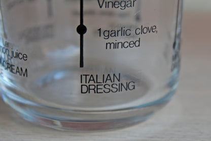 Italglass Corp. (New York, USA) Glass Salad Dressing Shaker with Printed Recipes on Side