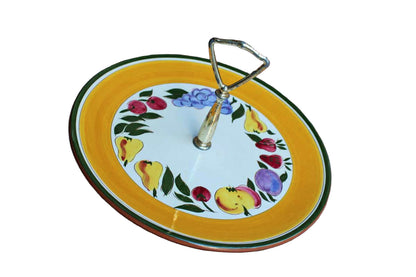 Stangl Pottery (New Jersey, USA) Round Ceramic Tidbit Tray Decorated with Painted Fruit