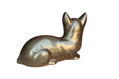 Lounging Brass Cat Figurine