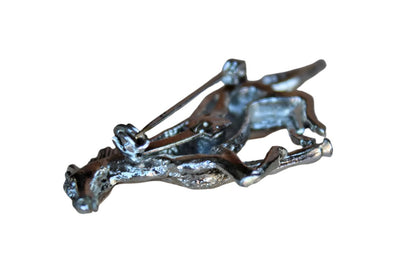 Silver Tone Galloping Horse Brooch