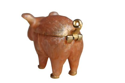 Monet (New York, USA) Gold Tone and Pink Enameled Pig Pill Box