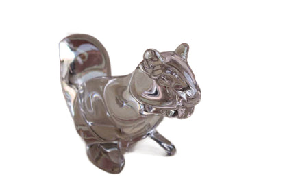 Heavy Lead Crystal Squirrel Bowl
