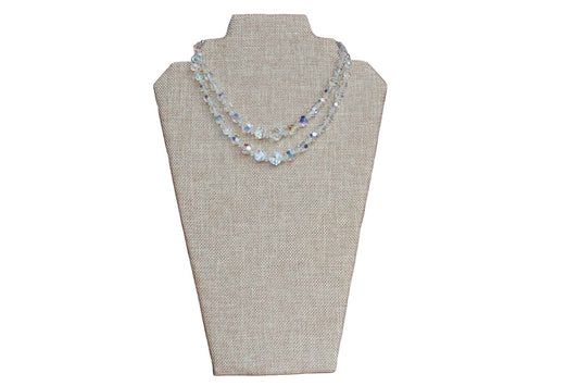 Auroral Borealis Double Strand Beaded Necklace