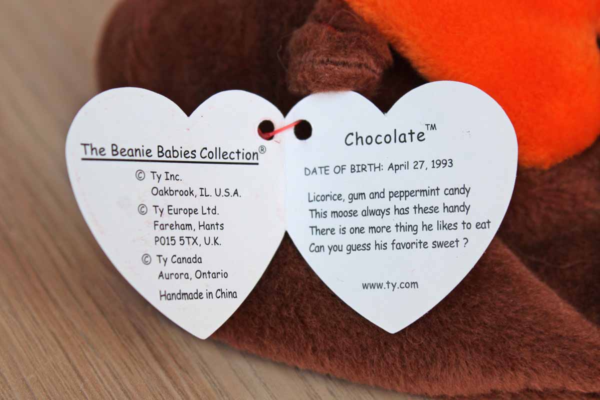 Ty Inc. (Illinois, USA) 1993 Chocolate the Moose Beanie Baby