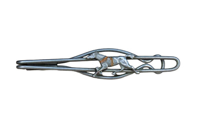 Silver Tie Clip with Racing Horse Accent