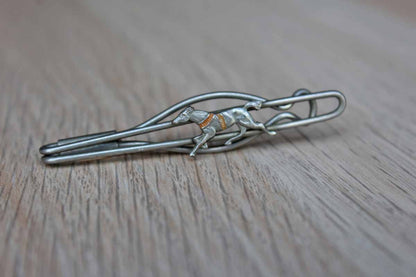 Silver Tie Clip with Racing Horse Accent