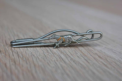 Silver Tie Clip with Racing Horse Accent