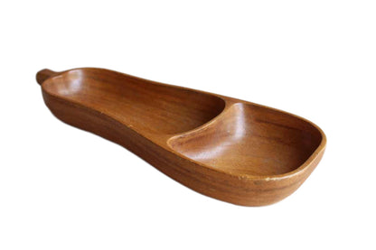 Alii Woods (Hawaii, USA) Pear Shaped Monkey Wood Divided Serving Bowl