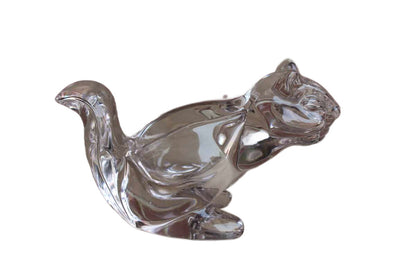 Heavy Lead Crystal Squirrel Bowl