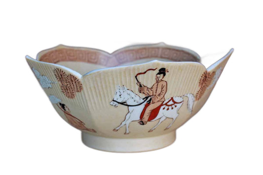 A.C.F. (Hong Kong) Hand-Painted Porcelain Bowl with Man on Horse