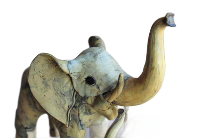 Handmade African Elephant Figurines, A Pair