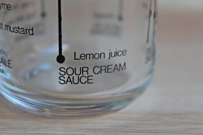 Italglass Corp. (New York, USA) Glass Salad Dressing Shaker with Printed Recipes on Side