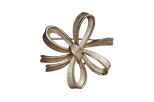 Trifari (USA) Gold Tone Ribbon Brooch