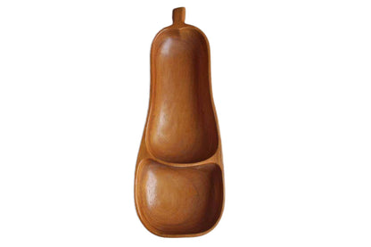 Alii Woods (Hawaii, USA) Pear Shaped Monkey Wood Divided Serving Bowl