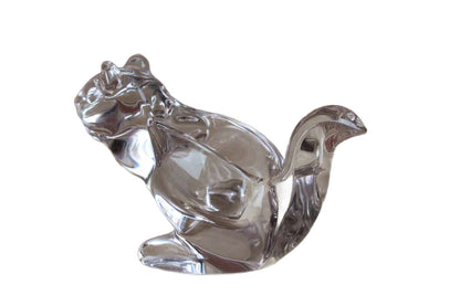 Heavy Lead Crystal Squirrel Bowl