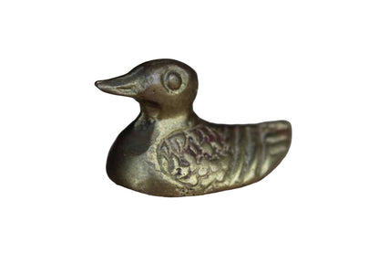 Tiny Solid Brass Duck Figurine