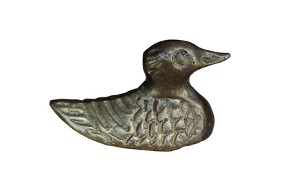 Tiny Solid Brass Duck Figurine