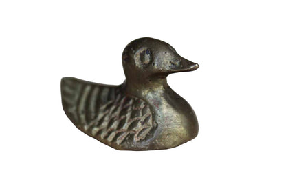Tiny Solid Brass Duck Figurine