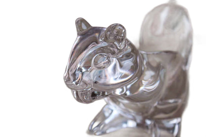 Heavy Lead Crystal Squirrel Bowl