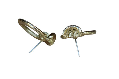 Gold Knotted Rope-Shaped and Textured Pierced Earrings