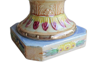 Hinode (Japan) Vibrantly Colored Urn Vases with Cherubs and Angels, A Pair