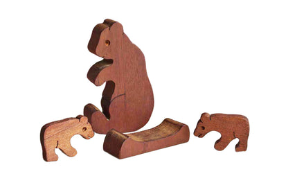 Primitive Carved Wood Bear Figurines