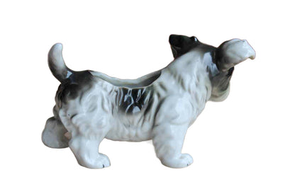 Black and Gray Terrier Planter, Made in Japan