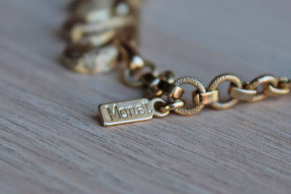 Monet (New York, USA) Gold Tone Teardrop-Shaped Link Necklace