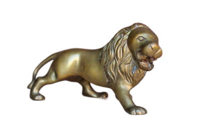Brass Roaring Lion Figurine