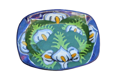 Mexican Talavera Pottery Calla Lily Dish