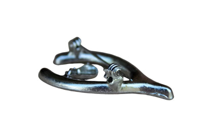 Silver Tone Rhinestone Wishbone Brooch