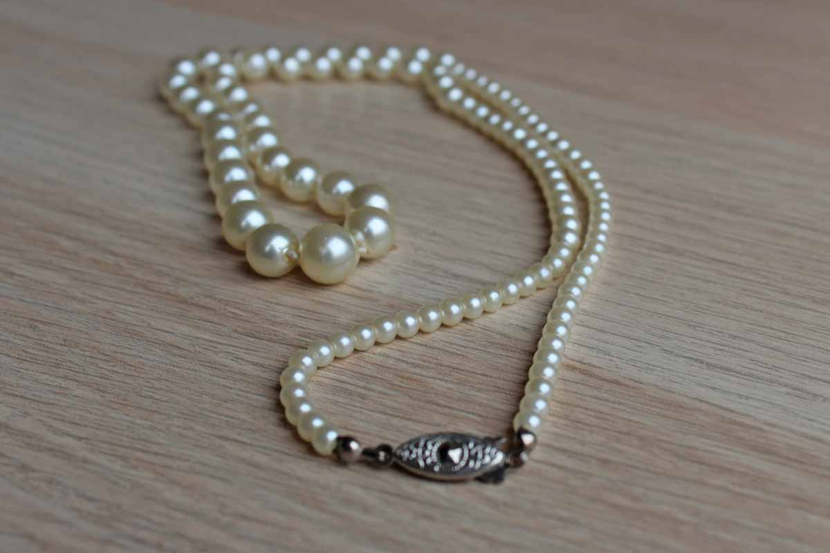 Long Faux-Pearl Graduated Necklace