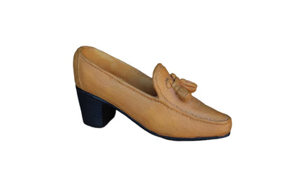 Miniature Resin Figurine of a Heeled Tan Tassel Loafer