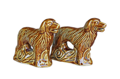 Hand-Painted Ceramic Hunting Dog Figurines, A Matching Pair