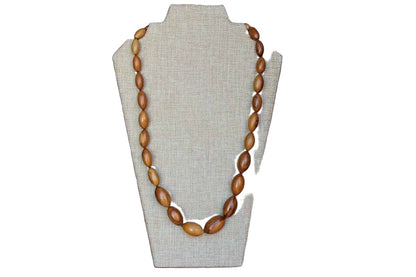Hand Carved Wooden Bead Necklace