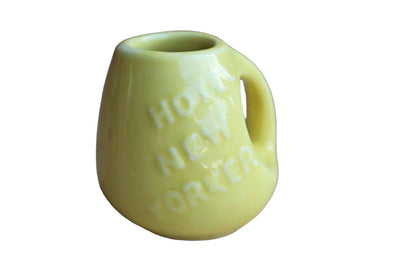 Yellow Ceramic Miniature Souvenir Pitcher from the Hotel New Yorker
