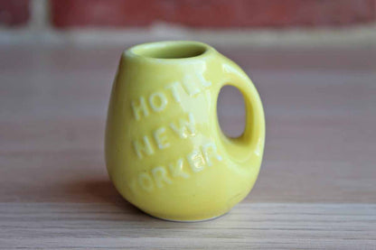 Yellow Ceramic Miniature Souvenir Pitcher from the Hotel New Yorker