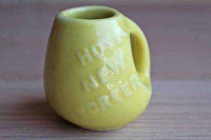 Yellow Ceramic Miniature Souvenir Pitcher from the Hotel New Yorker