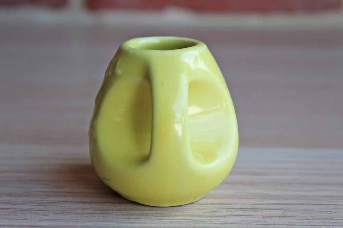 Yellow Ceramic Miniature Souvenir Pitcher from the Hotel New Yorker