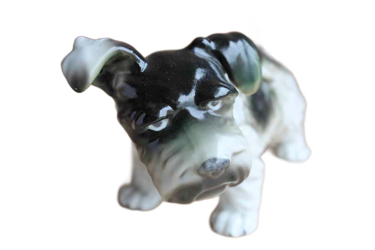 Black and Gray Terrier Planter, Made in Japan