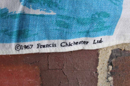 Ulster Weavers (Ireland) Pure Linen Tea Towel Decorated with Depiction of Sir Francis Chichester's World Voyage