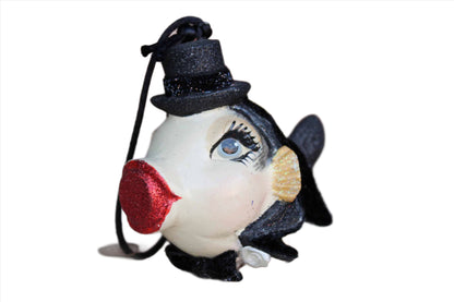 Katherine's Collection (Ohio, USA) Fish Wearing a Top Hat Ornament