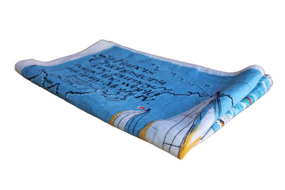 Ulster Weavers (Ireland) Pure Linen Tea Towel Decorated with Depiction of Sir Francis Chichester's World Voyage