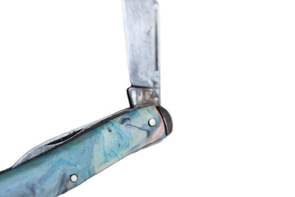 2-Blade Pocket Knife with Plastic Multi-Colored Swirled Design