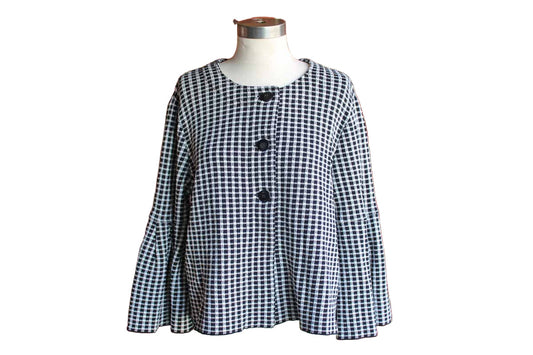 Jones New York Black and White Checkered Woman's Jacket, Size Medium