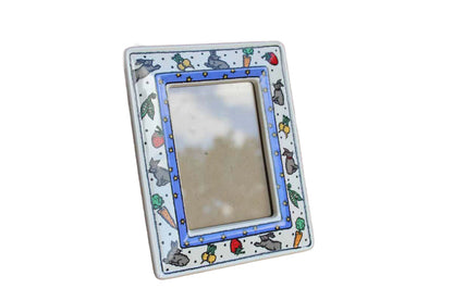 Dansk International Designs Ceramic Picture Frame Decorated with Rabbits and Vegetables