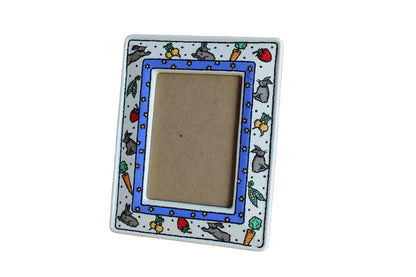 Dansk International Designs Ceramic Picture Frame Decorated with Rabbits and Vegetables